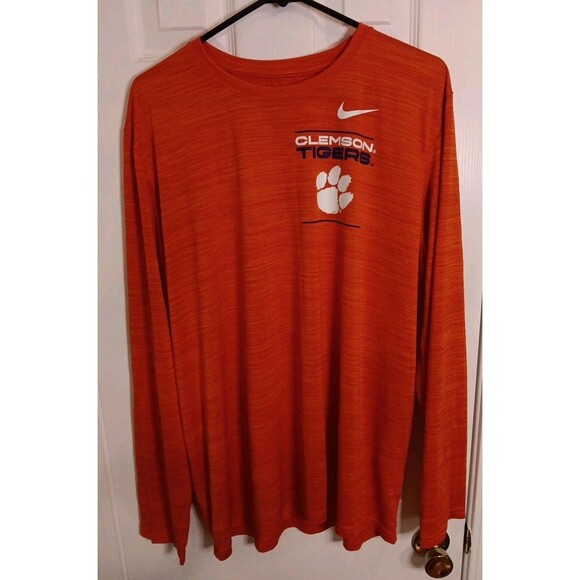 Clemson Tigers Nike Tee Long Sleeve Shirt XL Orange - Picture 1 of 5